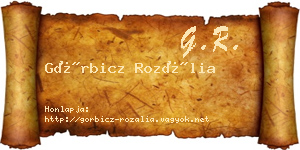 Görbicz Rozália névjegykártya