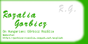 rozalia gorbicz business card