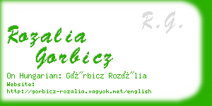 rozalia gorbicz business card